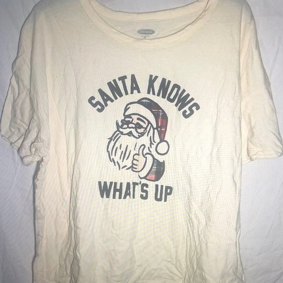 Other - Santa Knows What's Up Kids Shirt - Cream